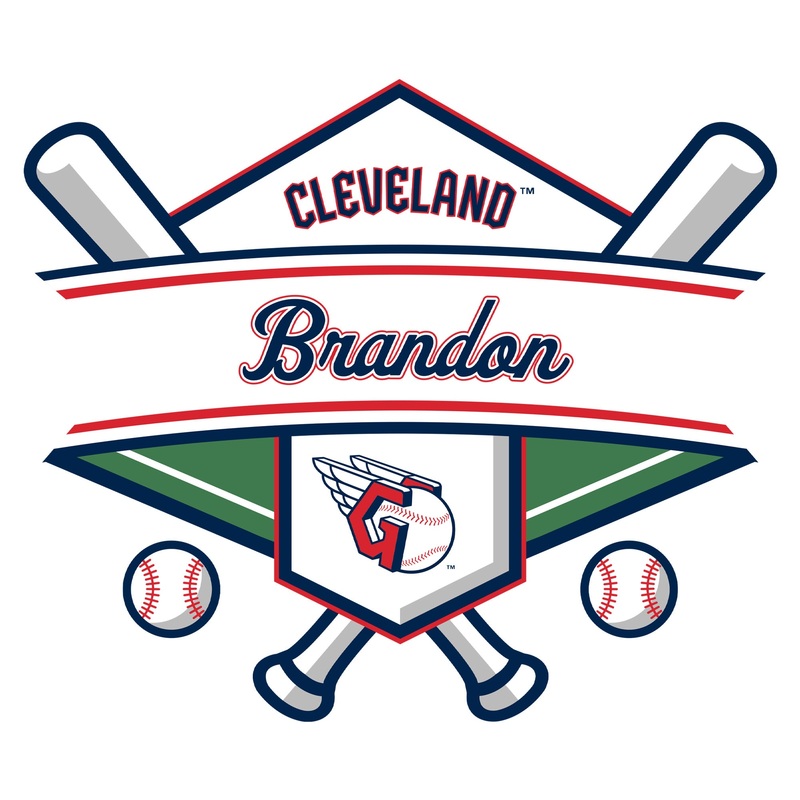 Cleveland Guardians – Bats Badge – With Personalized Name – Official MLB – Vinyl Transfer Decal