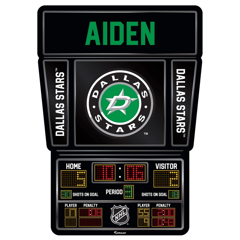Dallas Stars – Scoreboard Logo – With Personalized Name – Official NHL – Vinyl Transfer Decal