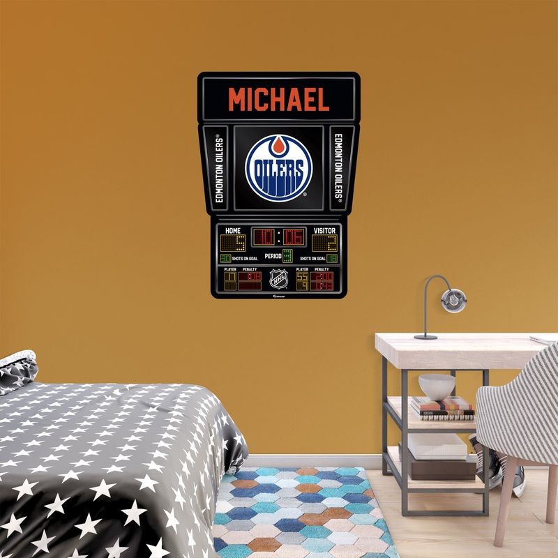Edmonton Oilers – Scoreboard Graphic – With Personalized Name – Official NHL – Vinyl Transfer Decal