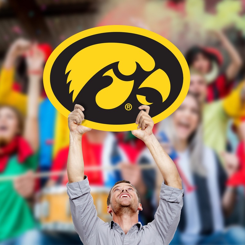 Foamcore Logo – Big Head – Official NCAA – Iowa Hawkeyes – Foam Core Cutout