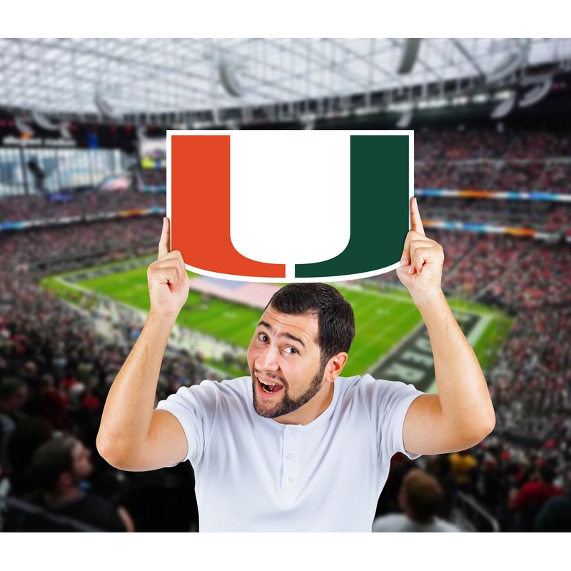 Foamcore Logo – Big Head – Official NCAA – Miami Hurricanes – Foam Core Cutout