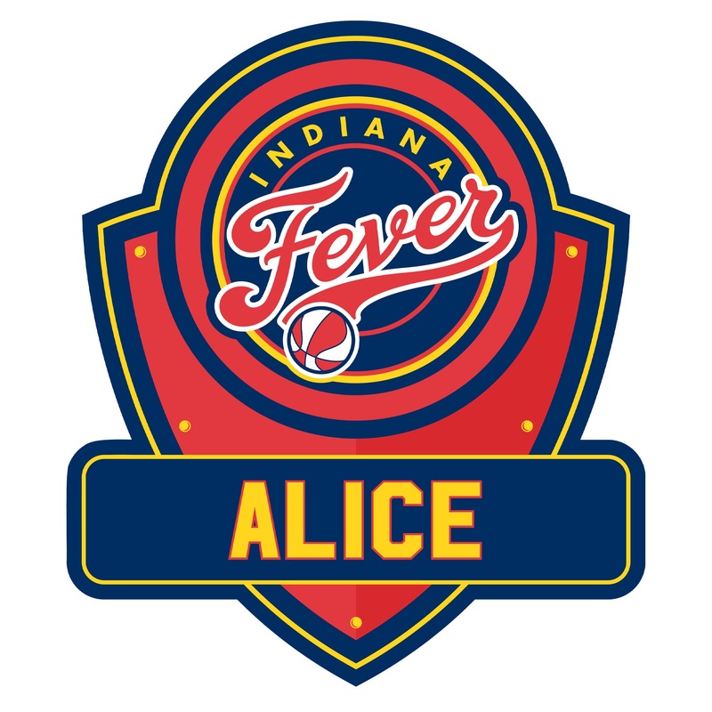 Indiana Fever – Badge – With Personalized Name – Official WNBA – Vinyl Transfer Decal