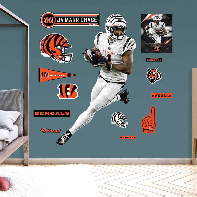 Ja’Marr Chase – RealBig White Uniform Collection – Official NFL – Cincinnati Bengals – Reusable Vinyl Wall Decals #2