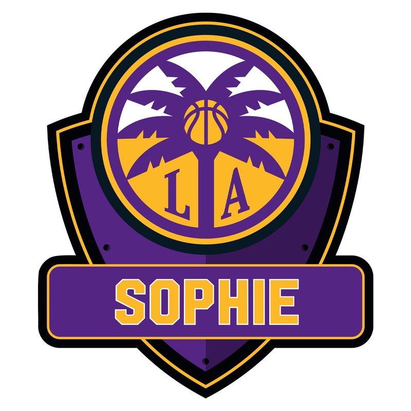 Los Angeles Sparks – Badge – With Personalized Name – Official WNBA – Vinyl Transfer Decal