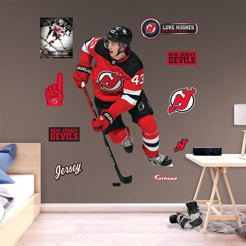 Luke Hughes – RealBig Collection – Official NHL – New Jersey Devils – Reusable Vinyl Wall Decals