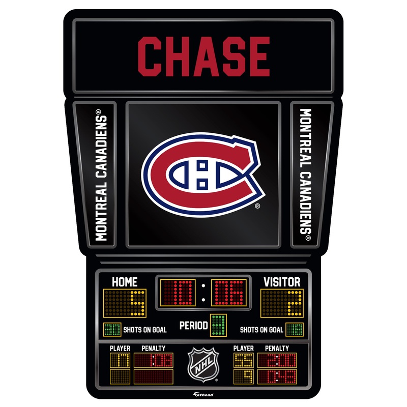 Montreal Canadiens – Scoreboard Graphic – With Personalized Name – Official NHL – Vinyl Transfer Decal