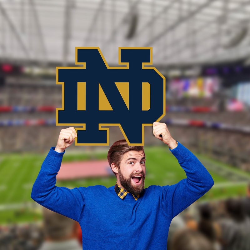 ND Foamcore Logo – Big Head – Official NCAA – Notre Dame Fighting Irish – Foam Core Cutout