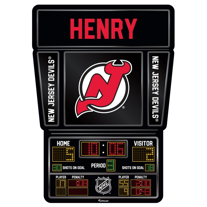 New Jersey Devils – Scoreboard Logo – With Personalized Name – Official NHL – Vinyl Transfer Decal