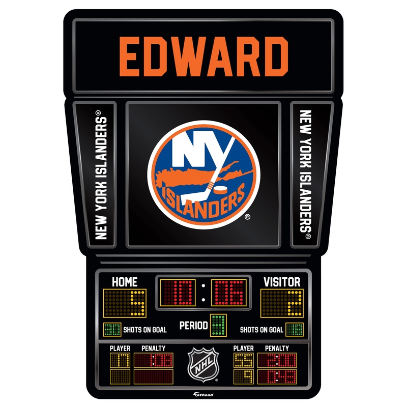 New York Islanders – Scoreboard Logo – With Personalized Name – Official NHL – Vinyl Transfer Decal