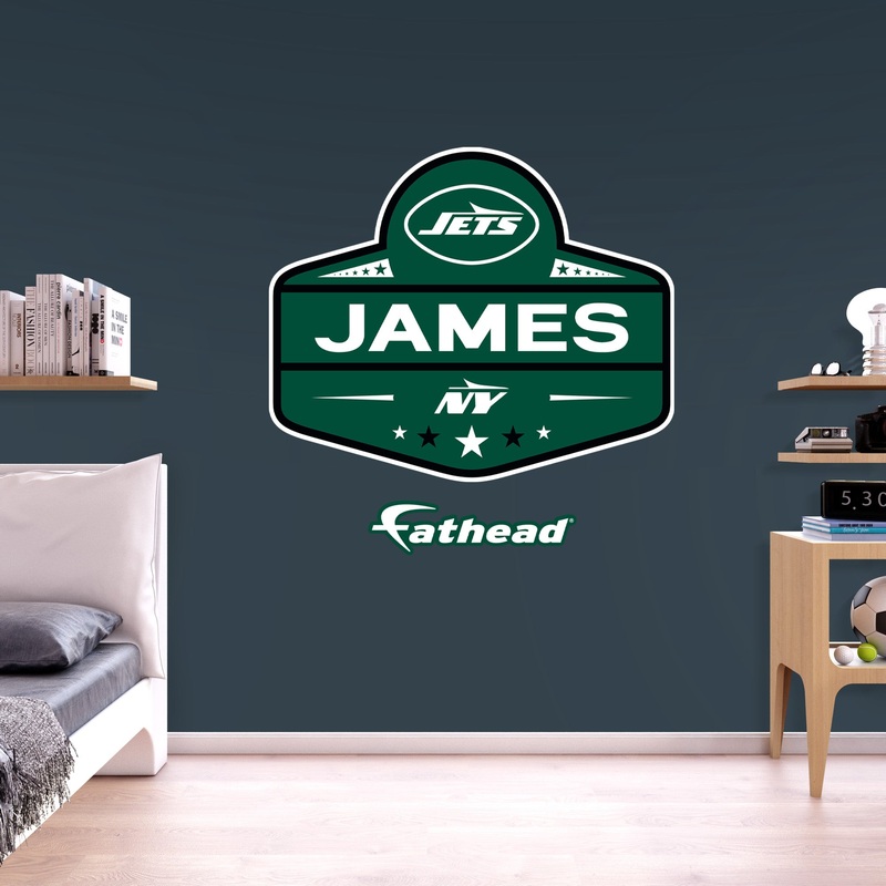 New York Jets – Badge – With Personalized Name – Official NFL – Reusable Vinyl Transfer Decal