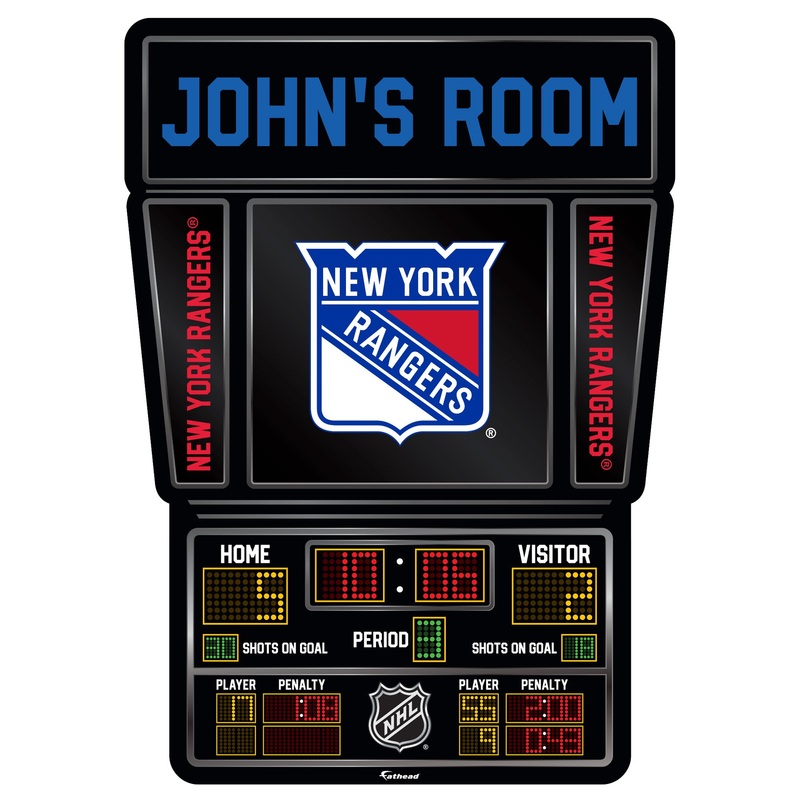 New York Rangers – Scoreboard Graphic – With Personalized Name – Official NHL – Vinyl Transfer Decal