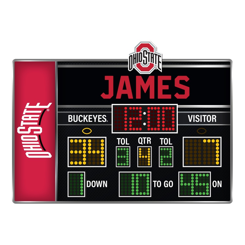 Ohio State Buckeyes – Football Scoreboard Graphic – With Personalized Name – Official NCAA – Vinyl Transfer Decal