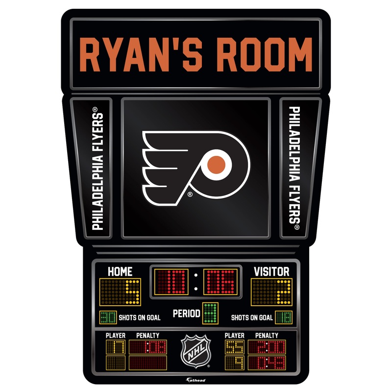 Philadelphia Flyers – Scoreboard Graphic – With Personalized Name – Official NHL – Vinyl Transfer Decal