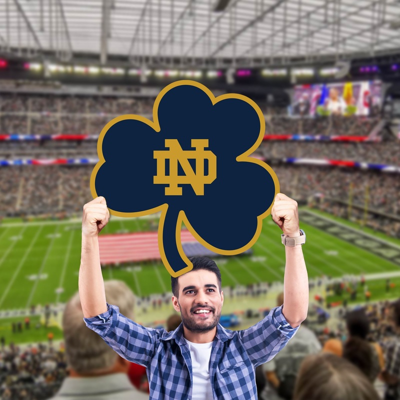Shamrock Logo – Big Head – Official NCAA – Notre Dame Fighting Irish – Foam Core Cutout
