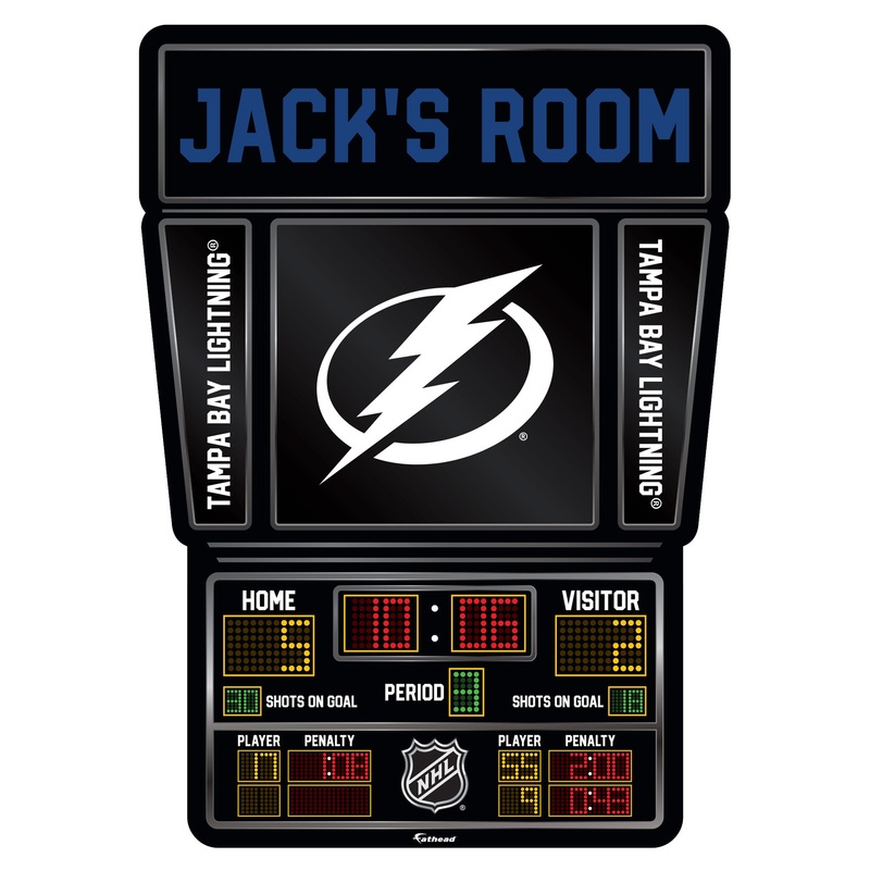 Tampa Bay Lightning – Scoreboard Graphic – With Personalized Name – Official NHL – Vinyl Transfer Decal