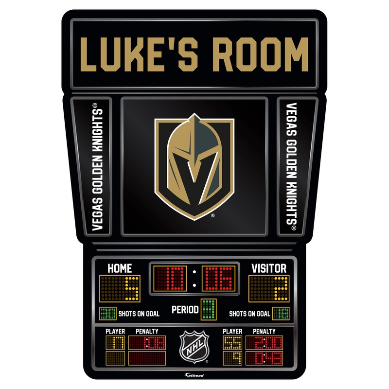 Vegas Golden Knights – Scoreboard Graphic – With Personalized Name – Official NHL – Vinyl Transfer Decal