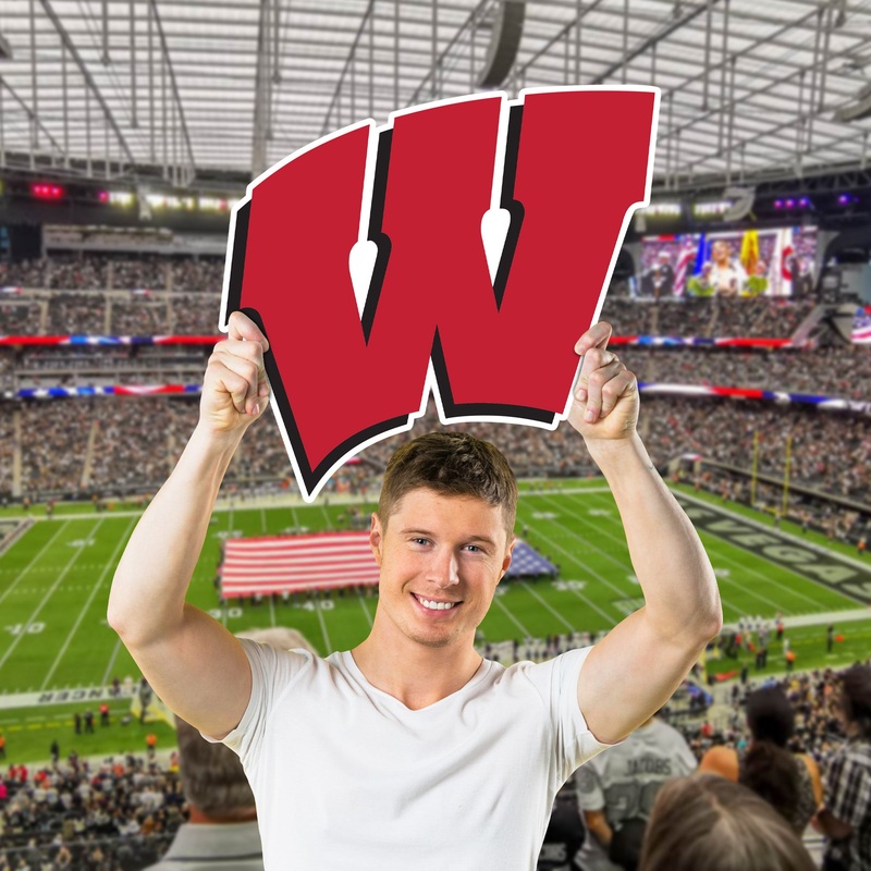 W Foamcore Logo – Big Head – Official NCAA – Wisconsin Badgers – Foam Core Cutout