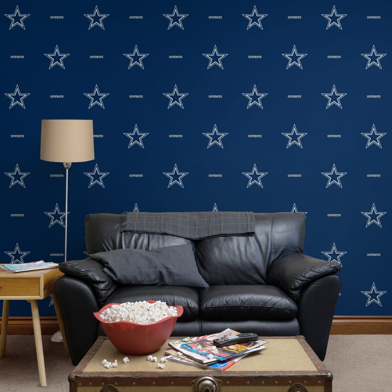 Dallas Cowboys (Blue) – Line Pattern – Peel & Stick Wallpaper – Official NFL – Reusable Vinyl Wall Decals