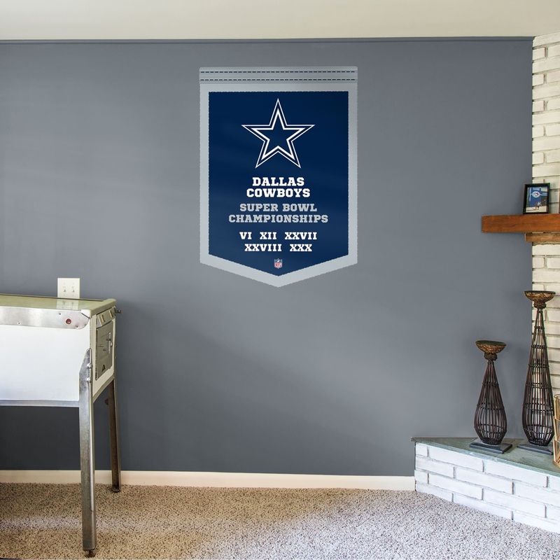 Dallas Cowboys – RealBig Super Bowl Champions Banner Collection – Official NFL – Reusable Vinyl Wall Decals
