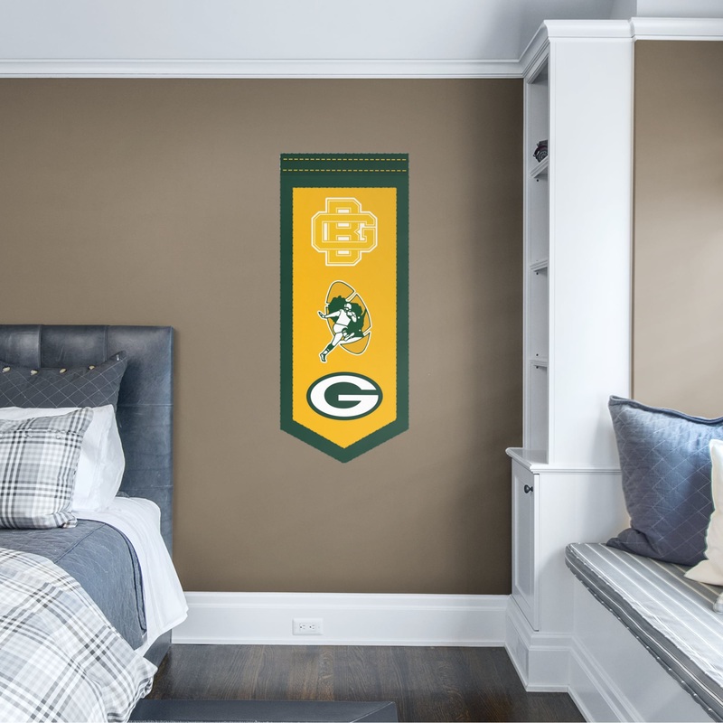 Green Bay Packers – RealBig Logo Evolution Banner Collection – Official NFL – Reusable Vinyl Wall Decals