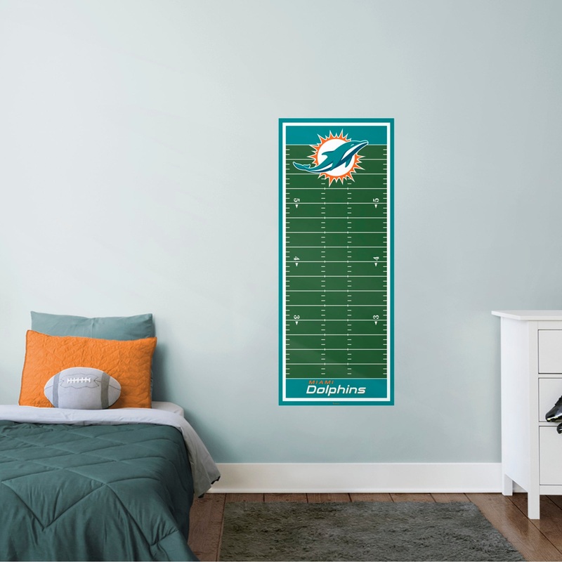 Miami Dolphins – Growth Chart – Official NFL – Reusable Vinyl Wall Decal #1