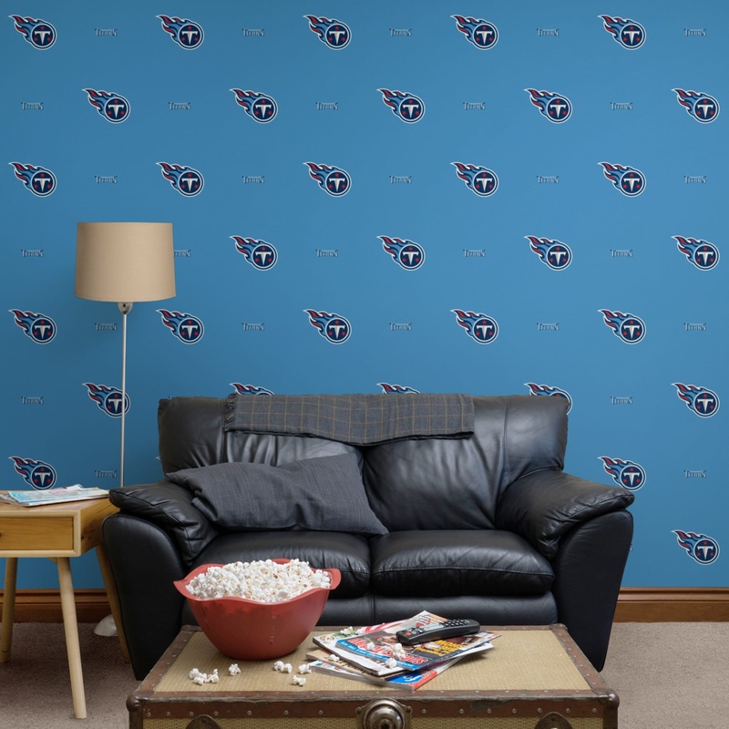 Tennessee Titans (Light Blue) – Line Pattern – Peel & Stick Wallpaper – Official NFL – Reusable Vinyl Wall Decals