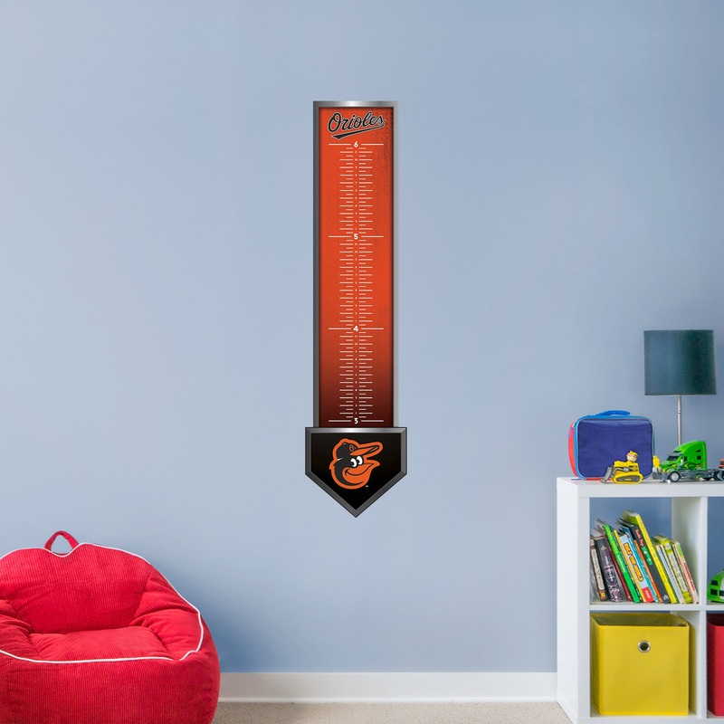 Baltimore Orioles – Growth Chart – Official MLB – Reusable Vinyl Wall Decal