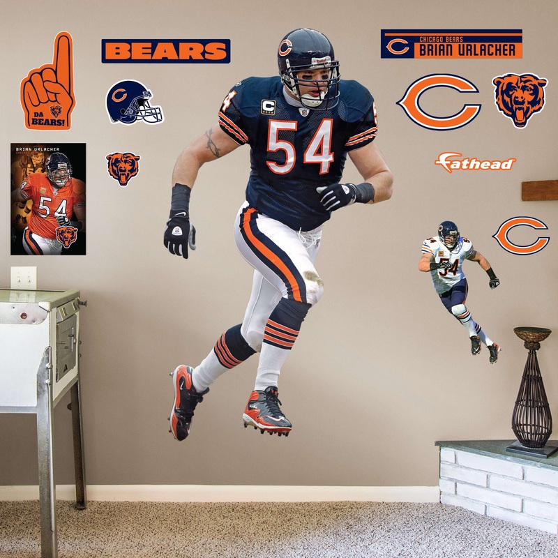 Brian Urlacher – RealBig Legend Collection – Official NFL – Chicago Bears – Reusable Vinyl Wall Decals