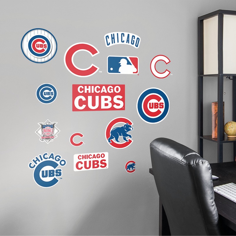Chicago Cubs – RealBig Logo Assortment Collection – Official MLB – Reusable Vinyl Wall Decals