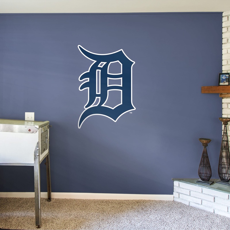 Detroit Tigers – RealBig Blue Old English D Logo Collection – Official MLB – Reusable Vinyl Wall Decals
