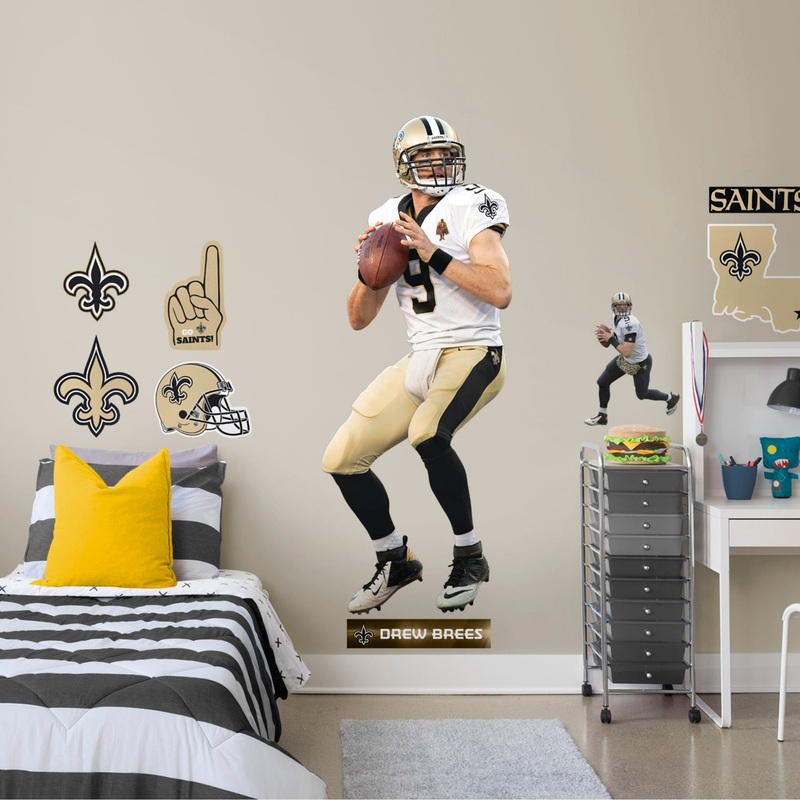 Drew Brees – RealBig Collection – Official NFL – New Orleans Saints – Reusable Vinyl Wall Decals #3