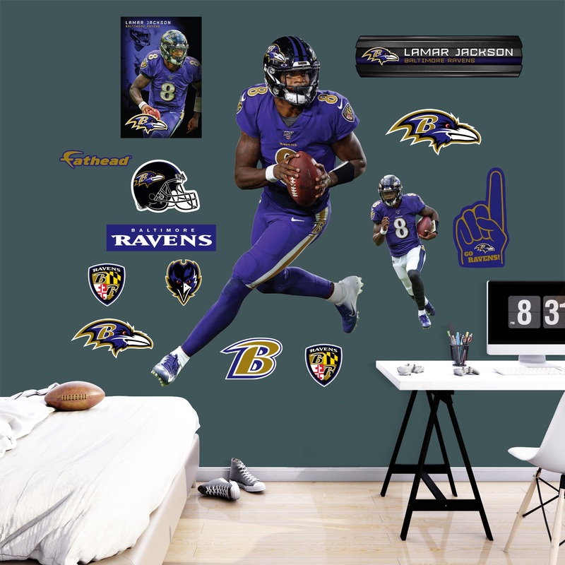 Lamar Jackson – RealBig Color Rush Collection – Official NFL – Baltimore Ravens – Reusable Vinyl Wall Decals