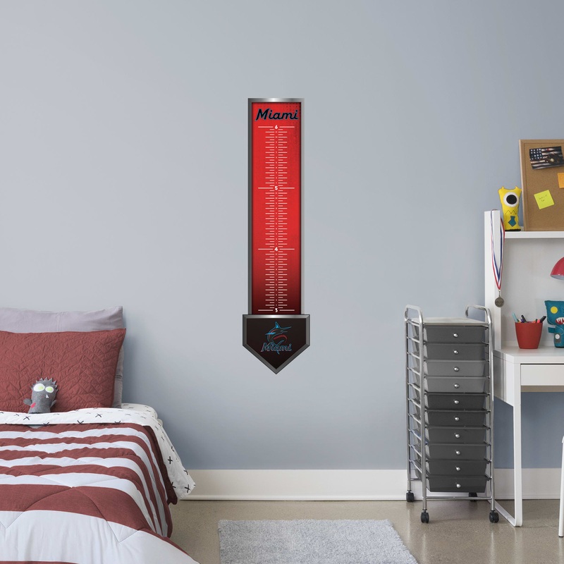 Miami Marlins – Growth Chart – Official MLB – Reusable Vinyl Wall Decal