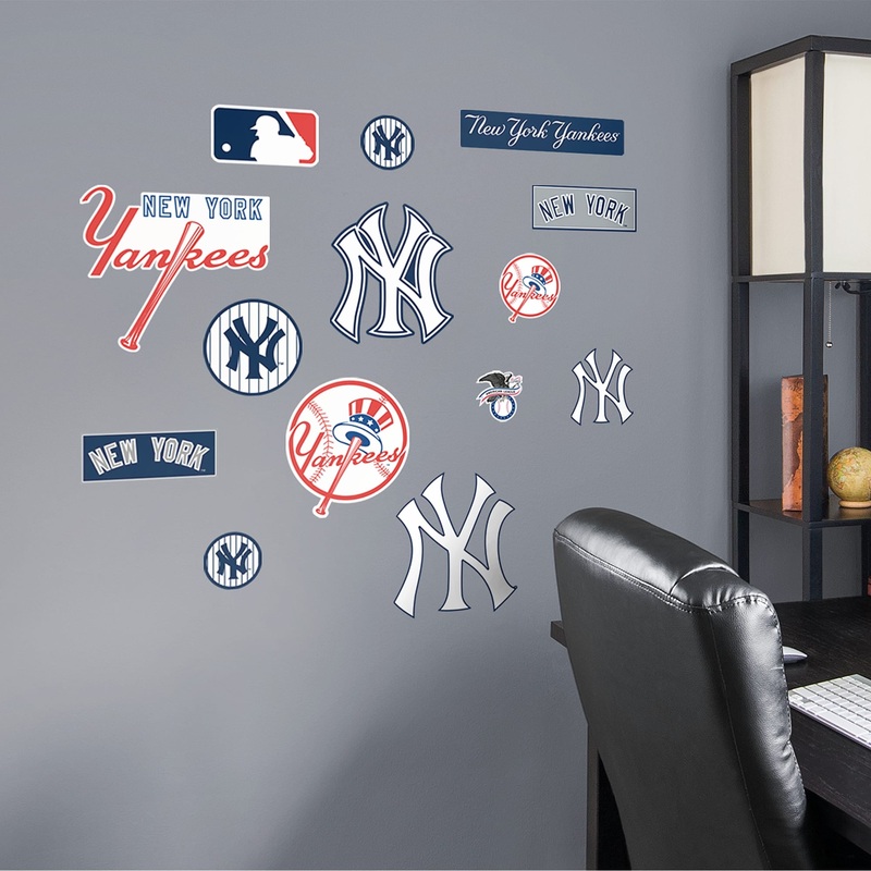 New York Yankees – RealBig Logo Assortment Collection – Official MLB – Reusable Vinyl Wall Decals