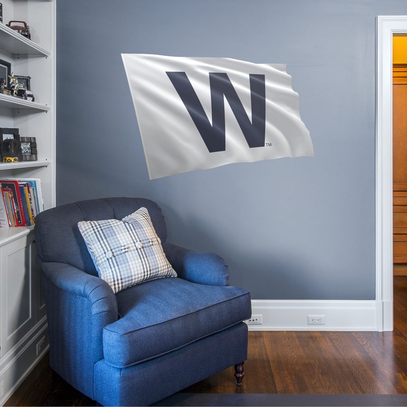 Chicago Cubs – RealBig W Flag Collection – Official MLB – Reusable Vinyl Wall Decals