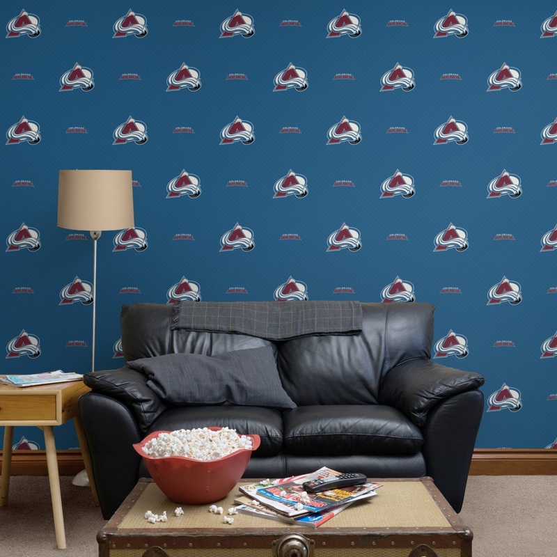 Colorado Avalanche (Blue) – Stripes Pattern – Peel & Stick Wallpaper – Official NHL – Reusable Vinyl Wall Decals