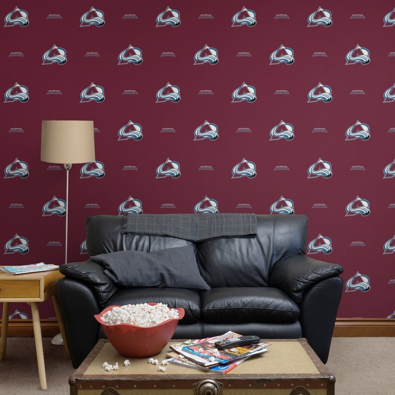 Colorado Avalanche (Maroon) – Stripes Pattern – Peel & Stick Wallpaper – Official NHL – Reusable Vinyl Wall Decals