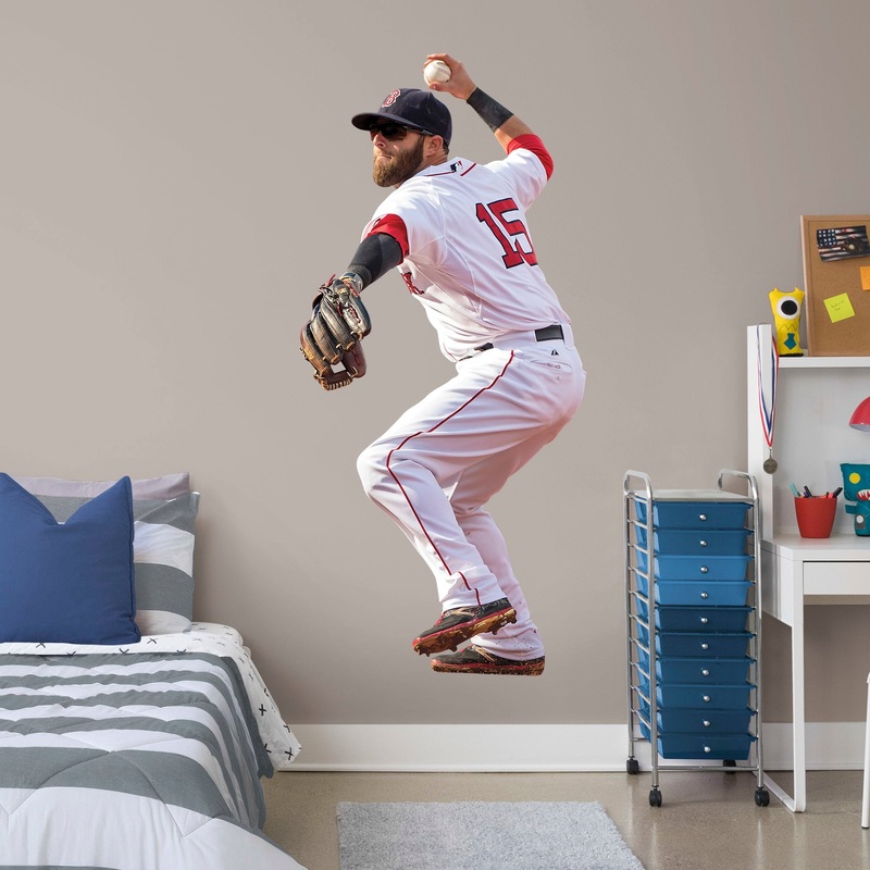 Dustin Pedroia – RealBig Throwing Collection – Official MLB – Boston Red Sox – Reusable Vinyl Wall Decals