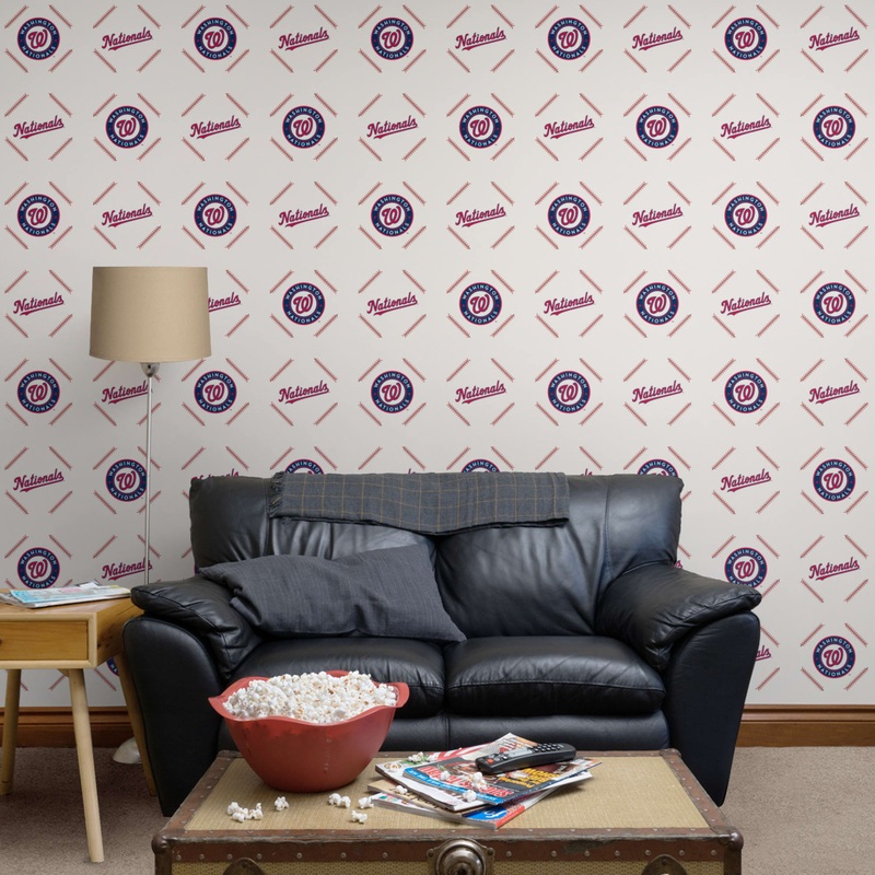 Washington Nationals – Stitch Pattern – Peel & Stick Wallpaper – Official MLB – Reusable Vinyl Wall Decals