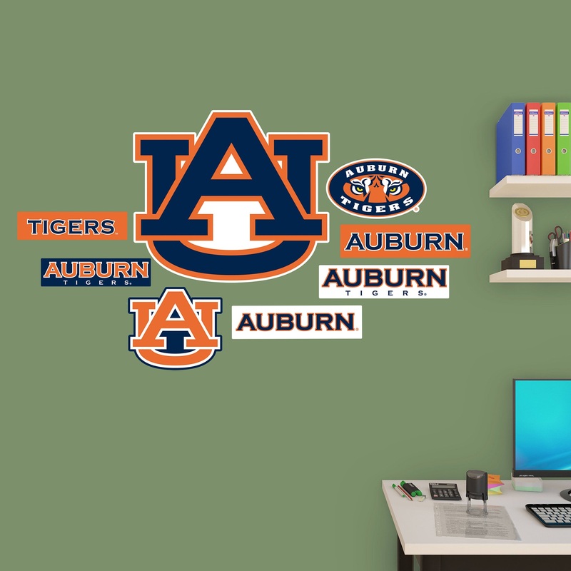 Auburn Tigers – RealBig Logo Assortment Collection – Official NCAA – Reusable Vinyl Wall Decals