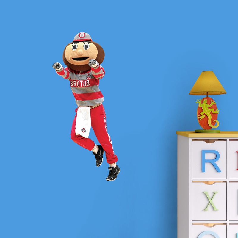 Brutus Buckeye Mascot – RealBig Collection – Official NCAA – Ohio State Buckeyes – Reusable Vinyl Wall Decals