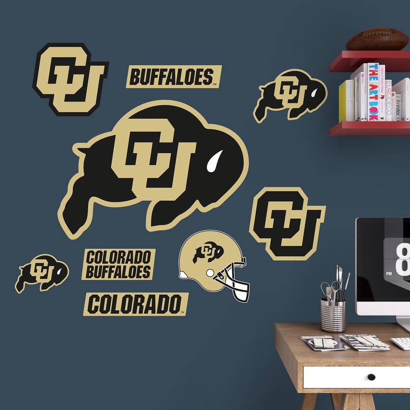 Colorado Buffaloes – RealBig Logo Assortment Collection – Official NCAA – Reusable Vinyl Wall Decals