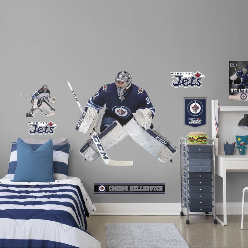 Connor Hellebuyck – RealBig Collection – Official NHL – Winnipeg Jets – Reusable Vinyl Wall Decals #1