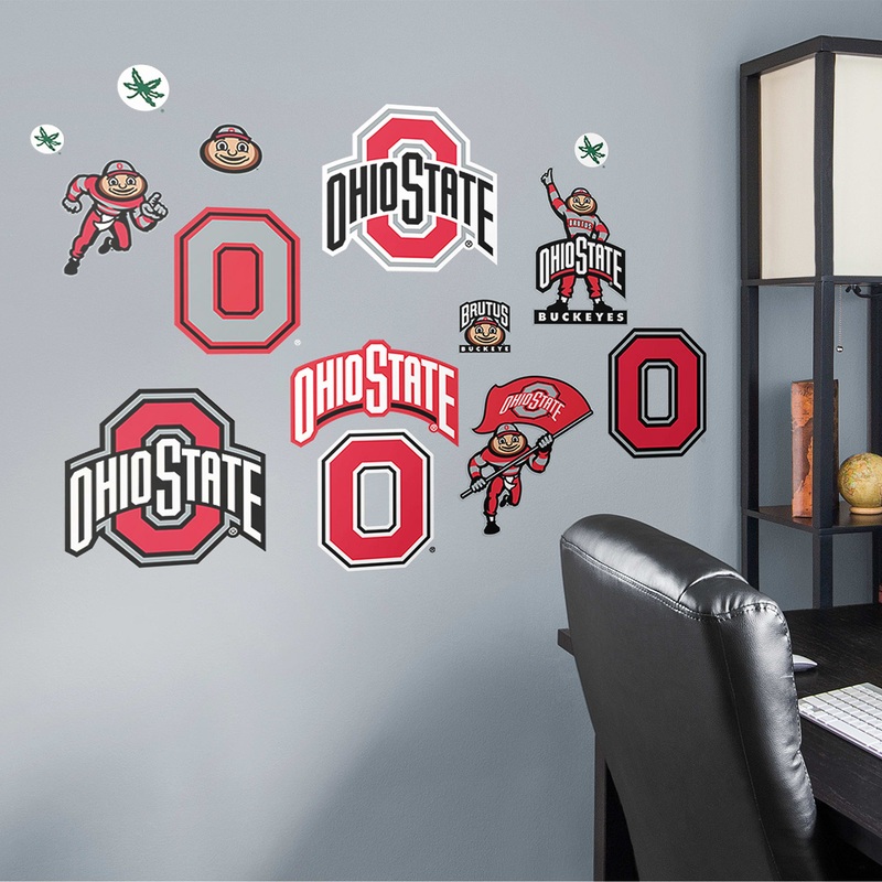 Ohio State Buckeyes – RealBig Logo Assortment Collection – Official NCAA – Reusable Vinyl Wall Decals