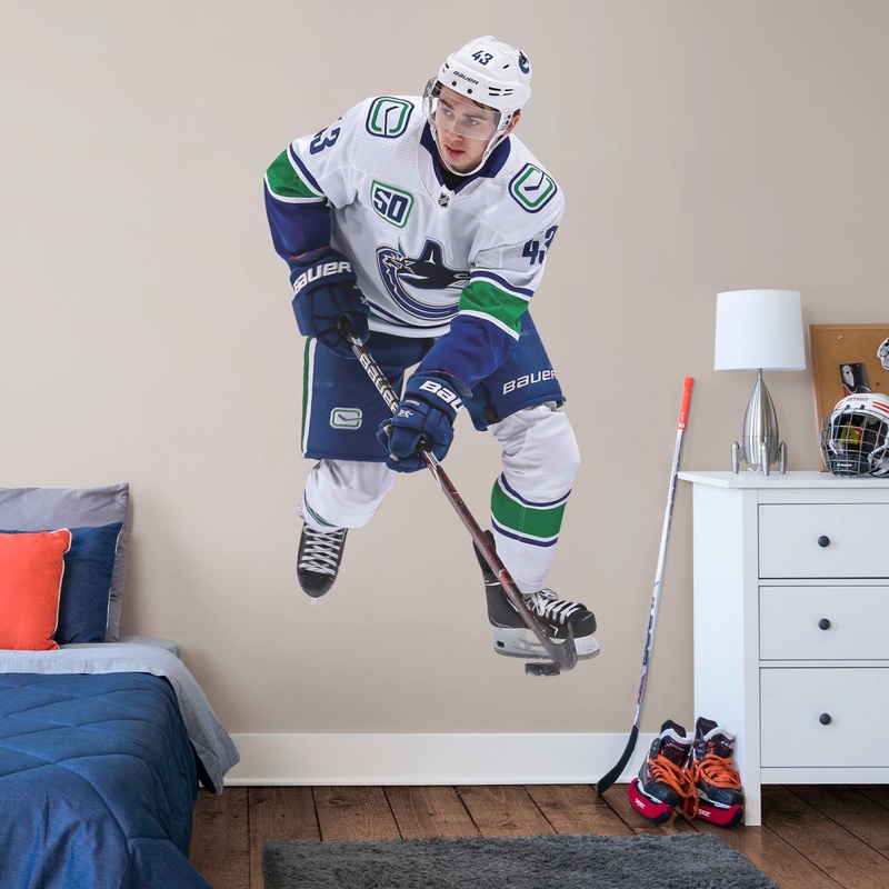 Quinn Hughes – RealBig Collection – Official NHL – Vancouver Canucks – Reusable Vinyl Wall Decals #1