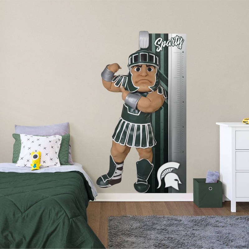 Sparty Mascot – Growth Chart – Official Michigan State University – Michigan State Spartans – Reusable Vinyl Wall Decal