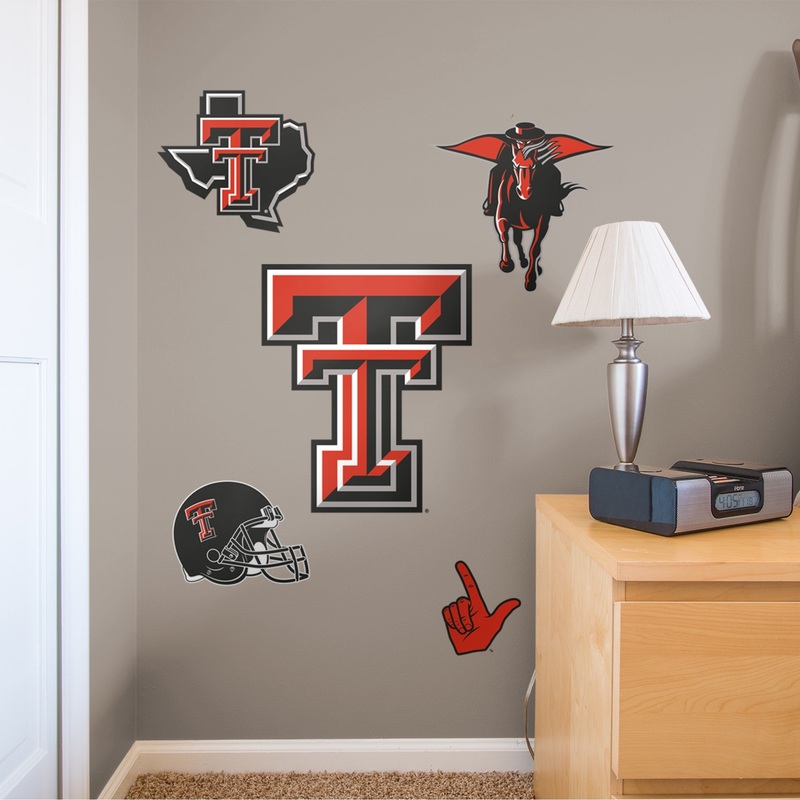 Texas Tech Red Raiders – RealBig Logo Assortment Collection – Official NCAA – Reusable Vinyl Wall Decals