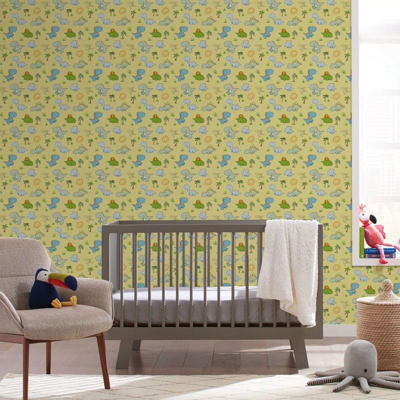 Baby Dinosaurs (Sand) – Peel & Stick Wallpaper