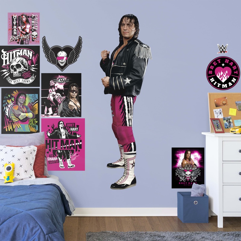 Bret Hitman Hart – RealBig Collection – Official WWE – Reusable Vinyl Wall Decals