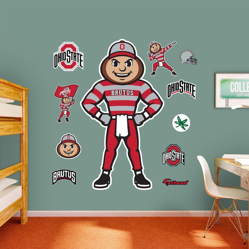 Brutus Buckeye – RealBig Illustrated Mascot Collection – Official NCAA – Ohio State Buckeyes – Reusable Vinyl Wall Decals #1